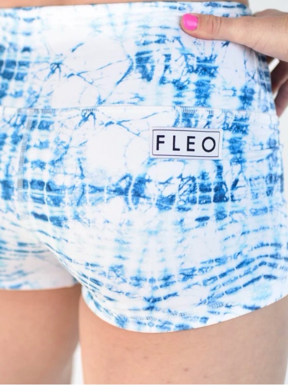 Fleo Women's Blue Tie-Dye Bike Shorts Size XS